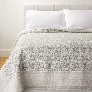 Studio McGee Green and Cream Quilt